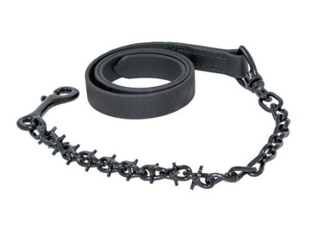 Leather Cow Lead with Prong Chain Black 1 Count by Sullivan Supply, Inc. Online now