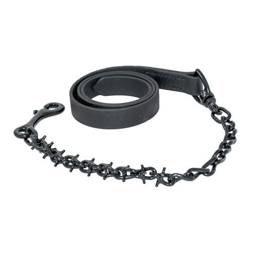 Leather Cow Lead with Prong Chain Black 1 Count by Sullivan Supply, Inc. Online now