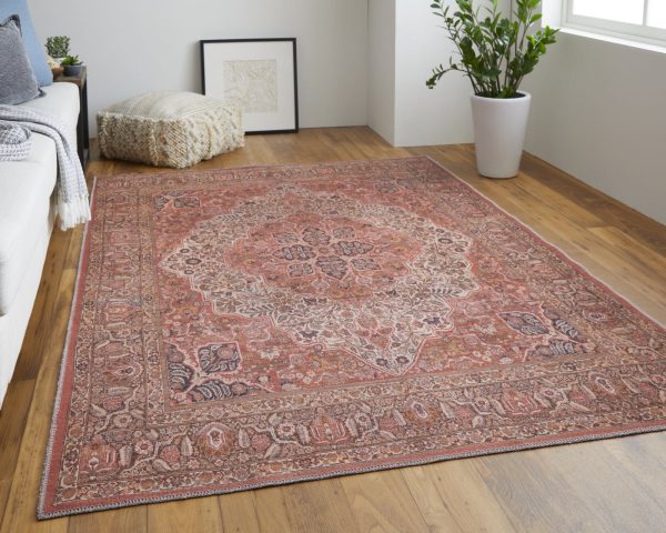 Feizy Rawlins 39HNF Terracotta Multi Area Rug For Cheap