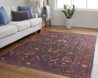 Feizy Rawlins 39HIF Red Navy Area Rug Fashion