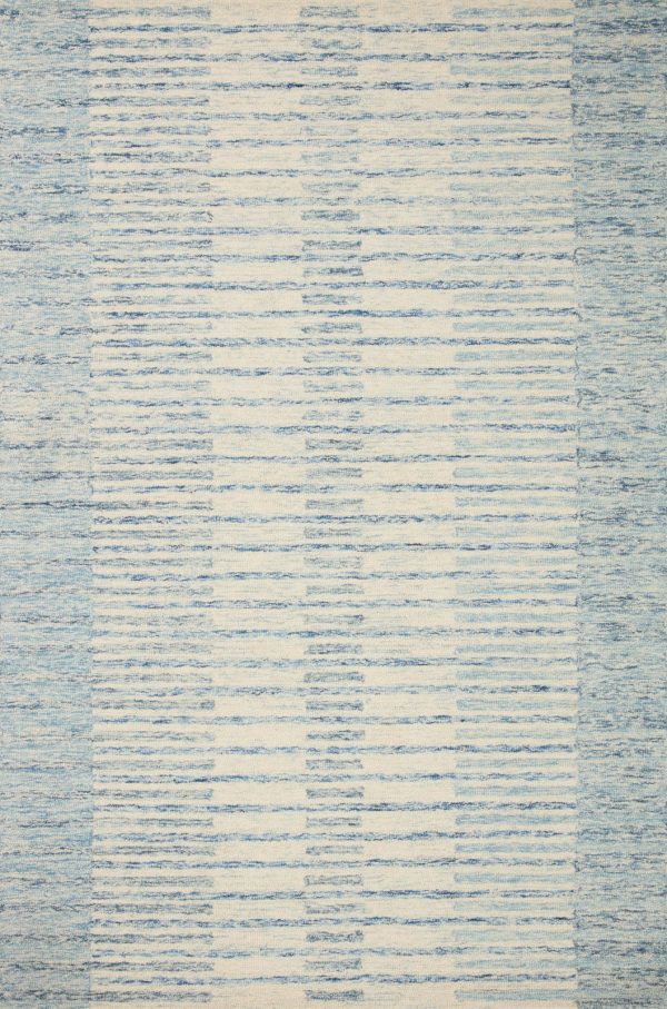 Chris Loves Julia x Loloi Chris CHR-01 Ivory Denim Area Rug on Sale