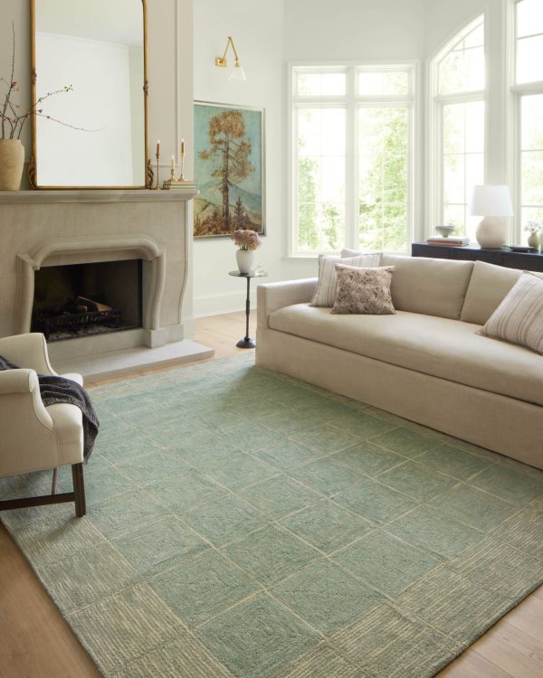 Chris Loves Julia x Loloi Francis FRA-02 Green Natural Area Rug For Sale