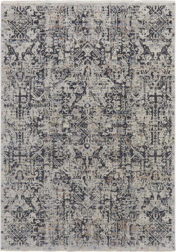 Feizy Kaia 39HUF Navy Beige Area Rug Supply