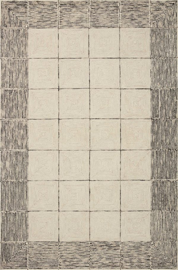 Chris Loves Julia x Loloi Francis FRA-02 Cream Black Area Rug For Discount