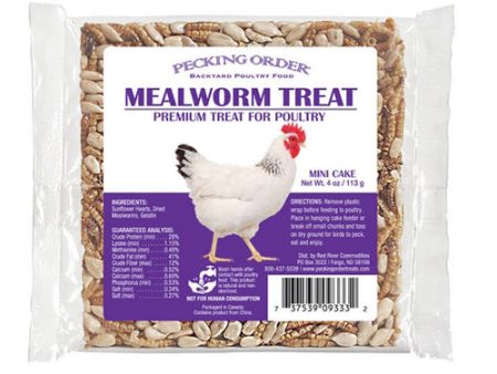 Mealworm Treat Cake for Poultry Mini 4 Oz by Pecking Order For Discount