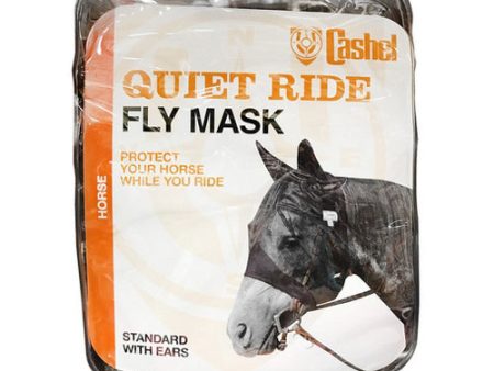 Quiet Ride Standard Nose Pasture Fly Mask with Ears Horse Black 1 Count by Cashel Supply