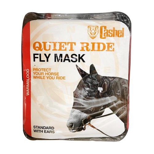 Quiet Ride Standard Nose Pasture Fly Mask with Ears Warmblood Black 1 Count by Cashel For Discount